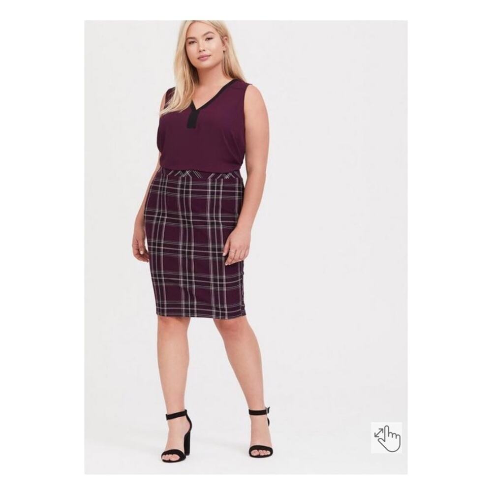 Torrid Purple Plaid Pencil Skirt Sz.2